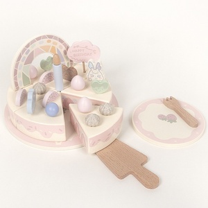 Set di giocattoli da cucina divertenti transfrontalieri per bambine MDF in legno finta gioco con taglio della torta decorazione regalo di compleanno - Product Image 6