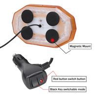 Barra de Luces LED Estroboscópicas de Advertencia de Emergencia Amber R65, Mini Barra de Luces Intermitentes para Techo de Vehículo