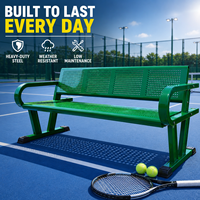 Banc de parc sportif en alliage d'aluminium entièrement recyclable, siège perforé, vis en acier inoxydable 304, chaise d'attente ergonomique pour extérieur