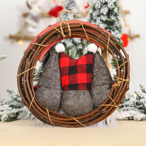 Vente en gros guirlande de poupées Forestier, figurines sans visage, guirlande de Noël en rotin pour autocollants de fenêtre, ornements <span class=keywords><strong>muraux</strong></span> - Product Image 6