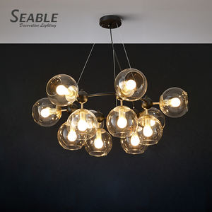 Personalità creativa vento industriale camera da letto di lusso bolla di vetro lampadario luce - Product Image 4