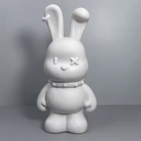 DIY Figurines en vinyle à modeler par coulée : Lapin fluide, Lapin blanc, Ours à couler, 23cm/33cm, avec tirelire, pour créations graffiti et artisanat