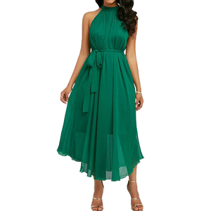 Модная женская одежда высокого качества из Таиланда, женское платье, свадебное черное шифоновое платье с открытой спиной - Product Image 5