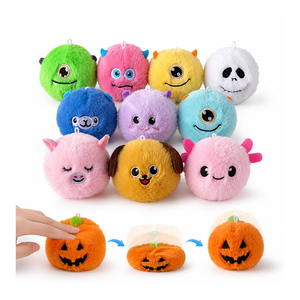 Porte-clés interactif en peluche rebondissante, écologique, doux, avec douze personnages mignons, jouet de décompression à ressort, cadeau d'anniversaire - Product Image 1