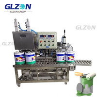 Machine de remplissage automatique de peinture liquide |   Ligne de remplissage de seaux de 5 gallons |   Système d'emballage pour le remplissage et le bouchage de seaux de colle chimique