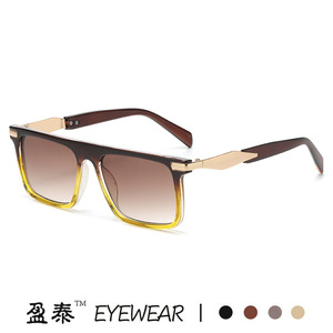 Lunettes de soleil carrées Yingtai Eyewear, verres PC UV400, unisexes, style streetwear tendance - Product Image 3