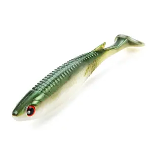 Noeby mềm Shad 115mm 13.6g mái chèo t đuôi swimbait Silicone cao su phát sáng câu cá thu hút Pike mồi mềm