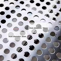 Plaque en maille métallique décorative en acier inoxydable, perforée 20x120cm avec trous de 10mm pour écrans, grilles et décoration intérieure - Durable