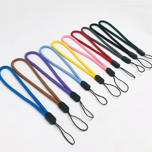 Cordon court en corde ronde de 4,5 mm de couleur unie avec crochet pour porte-clés, carte d'identité, accessoire de téléphone - Product Image 1