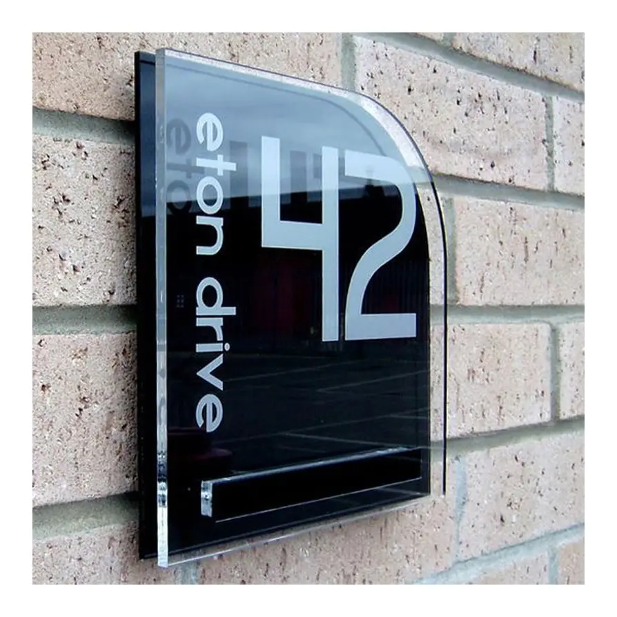 Anpassbare beliebte anpassbare hintergrund beleuchtete Acryl Hausnummer Zeichen Haus Nummern schild Design