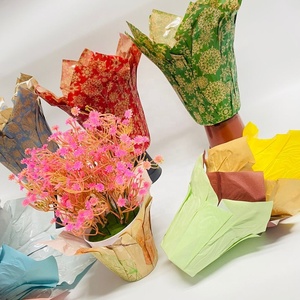 Fabricant de pots de fleurs personnalisés, couverture de <span class=keywords><strong>Pot</strong></span> de fleurs en plastique PE en papier Kraft recyclable imperméable - Product Image 4
