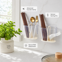 Boîte de rangement originale pour baguettes de qualité alimentaire, pour la cuisine à domicile, support mural en plastique pour vaisselle avec drainage