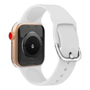 Yumuşak rahat basit spor silikon kauçuk Apple saat kayışı Apple Watch38 için uygun/40/41/42/44/45 iWatch8/7/6/5/4/3/2/1