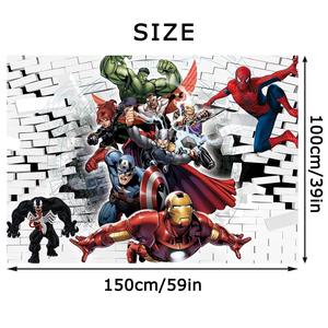 Toile de fond <span class=keywords><strong>Marvel</strong></span> Super-héros <span class=keywords><strong>Avengers</strong></span> Iron Man Spiderman Hulk pour anniversaire, fond de photographie, bannière de fête équipe <span class=keywords><strong>Avengers</strong></span> - Product Image 2