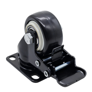 50mm Oberplatte Leichtgewichtige Schwenkbare PU/PVC/PP-Rollen 2-Zoll Kugellager Vollständig Verriegelbare Bremse Möbelrollen - Product Image 4