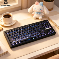 Teclado Mecánico Zornher ZH870 con Retroiluminación RGB Meteor, Inalámbrico de 2.4GHz, Tipo-C, Intercambiable en Caliente y Programable