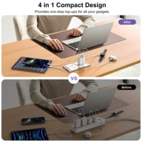 Chargeur mural universel multi-ports PD 40W GaN à charge rapide, coque ignifuge ABS+PC, USB C portable pour iPhone, vente chaude