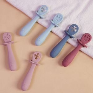 Juego de Cucharas de Silicona de Grado Alimenticio Libres de BPA para Bebés, Cuchara de Entrenamiento para Aprender a Comer, Cuchara para Lamer Frutas y Purés, Accesorios para la Alimentación - Product Image 2