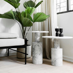 Tavolino da salotto in vera pietra di marmo di dimensioni personalizzate tavolino da salotto in marmo nordico rotondo di piccole dimensioni - Product Image 4