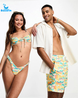 Bikini pour couple, trois pièces, style resort, vente chaude, imprimé, push-up, nouveau modèle OEM 2023