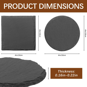 Custom Logo Design Bulk Black <strong>Blanks</strong> 4x4 Round Square Stone <strong>Slate</strong> Coasters for Laser Engraving - Product Image 4