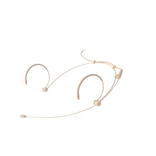 Professional Mini Beige Headworn Microphone for Wireless Body-Pack Wired Communication