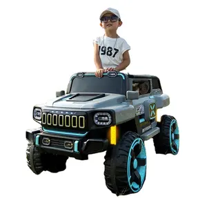 Большой четырехколесный Детский электромобиль, игрушечный автомобиль с дистанционным управлением, Детский Двухместный внедорожник с четырьмя приводами