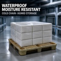 Palettes en bois moulées JD ISPM-15, simple face, 1,05 m x 1,05 m x 130 mm, capacité de charge dynamique de 1,5 t, entrepôt frigorifique industriel