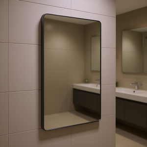 Espejo Cuadrado de Pared con Marco de Aleación de Aluminio, 36 x 48 Pulgadas, Espejo de Baño Negro - Product Image 2