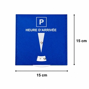 Disque de stationnement en cuir PU 15x15cm version française, avec logo personnalisé, pour zone bleue, minuteur de stationnement standard pour le marché français - Product Image 4