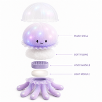 Jouet en peluche interactif AI super doux, méduse parlante avec réponse vocale, éducatif, recharge USB, en coton PP et polyester