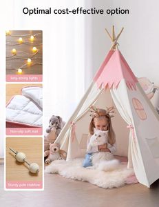 Fiesta habitación decoración portátil niños tiendas Tipi casa de juegos niños algodón lona indio juego tienda niño pequeña <span class=keywords><strong>playa</strong></span> tipi tienda - Product Image 4