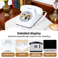 Livre d'or audio-vidéo rétro en forme de cabine téléphonique, enregistreur vocal pour décoration de mariage, livre d'or personnalisé pour fête de remise des diplômes