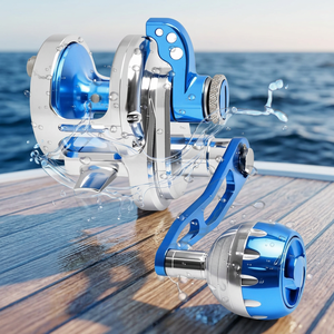 Carrete de Pesca de Metal para Mano Izquierda, Compatible con Señuelos Artificiales, Relación de Engranajes 6.3:1, Arrastre Máximo de 20 KG, para Pesca en Barco en el Océano - Product Image 3