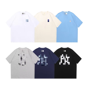 T-shirt unisexe en coton 3D à col rond et manches courtes, coupe décontractée, avec grand logo monogramme New York MLB2024, nouvelle collection haut de gamme - Product Image 2