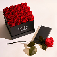 Lovebay Valentines Kerstdag Cadeau Onsterfelijke Geconserveerde Rozen Donkerroze Geel Geconserveerde Bloemen Rozen Doos Met Geconserveerde Rozen
