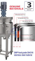 Homogeneizador de Productos Químicos para Detergente Líquido, Champú, Gel de Ducha y Jabón Líquido, Mezclador de Emulsiones de Doble Camisa con Control PLC, Capacidad de 100L
