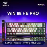 Clavier de jeu AULA WIN68 HE 65% filaire à montage sur joint, 68 touches, interrupteurs à effet Hall, clavier mécanique