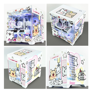Chien maltais personnalisé MicroATX mi tour boîtier d'ordinateur métal 240 refroidissement par eau vue sur la mer support de <span class=keywords><strong>chambre</strong></span> personnage d'anime en Stock - Product Image 6