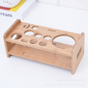Estante para copas de vino de bambú, soporte de almacenamiento pequeño de madera maciza para copas de vino, estilo chino - Product Image 2