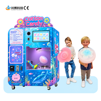 Machine distributrice automatique de barbe à papa de haute qualité, personnalisable en usine, avec options de paiement multiples pour centres commerciaux