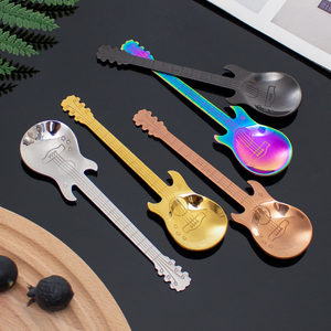 Maßgefertigter Gitarrenförmiger Löffel aus Edelstahl Metall-Mischlöffel für Kaffee und Tee für Musikbars - Product Image 6