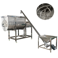 Mélangeur à ruban en acier inoxydable industriel pour épices sèches, poudres chimiques, machine de mélange, capacité 500L, 220V/380V, garantie 1 an