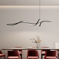 Lampe de table à manger minimaliste moderne JACKSUN Lustre de bar à LED créatif avec forme linéaire pour installation suspendue au restaurant