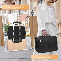 Relavel peut contenir une lampe à ongles et plus de 45 bouteilles, 3 modes d'utilisation Sac de rangement détachable pour les ongles Étui de voyage pour les ongles