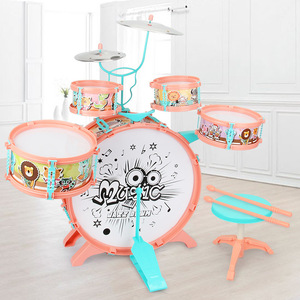 Wholesale Children Cartoon Jazz <b>Drum</b> Kit Simulation Percussion <b>Drum</b> Set With Chair Flexible <b>Drum</b> Sticks - Product Image 4