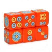 Jeu de dés colorés personnalisés Mahjong image dés gravés au laser et peints à la main Mahjong iconographie D6 dés