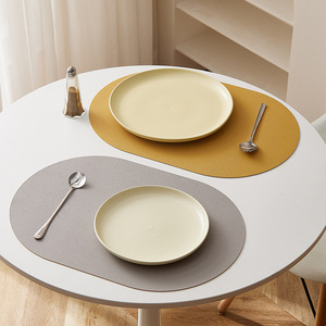 Manteles Individuales Ovalados de Estilo Nórdico, Color Sólido, PVC, Aislantes del Calor, para Mesa de Comedor - Product Image 1
