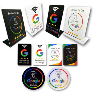 Autocollant NFC personnalisé pour avis Google, support de carte sans contact, plaque acrylique pour avis sur les réseaux sociaux, carte NFC pour avis Google personnalisable - Product Image 1