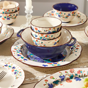 Luxury New-style Chinese Porcelain Tableware <b>Set</b> Includes Bowls Home Use Gift for Housewarming Wedding Dishwasher <b>Microwave</b> Safe - Product Image 5